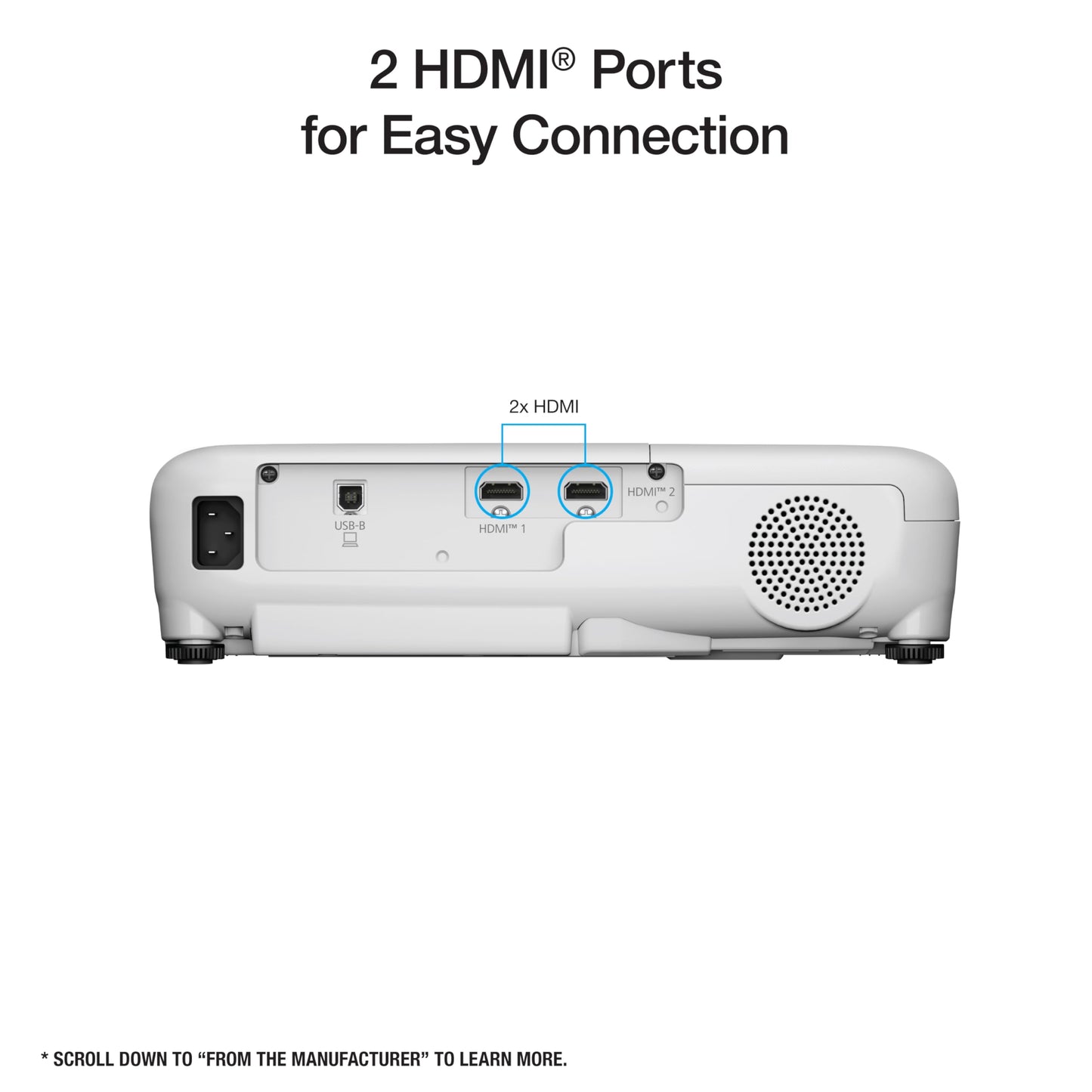 Epson EX3290 3-Chip 3LCD Widescreen WXGA Video Projector with Built-In Speaker, 4000 Lumens Color and White Brightness, 2x HDMI Ports