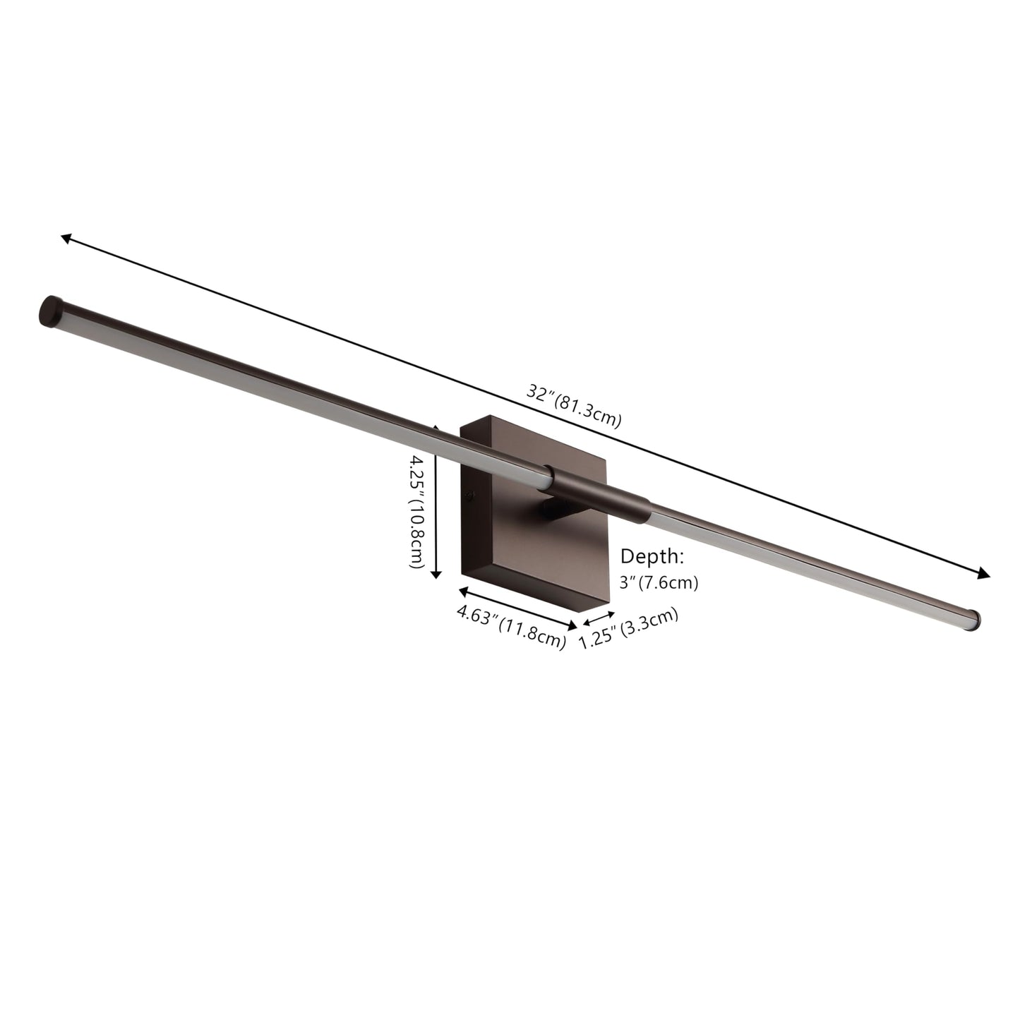 JONATHAN Y Wall Sconce, Modern Minimalist, Dimmable LED, 32in, Metal, Oil Rubbed Bronze, Model JYL7040D