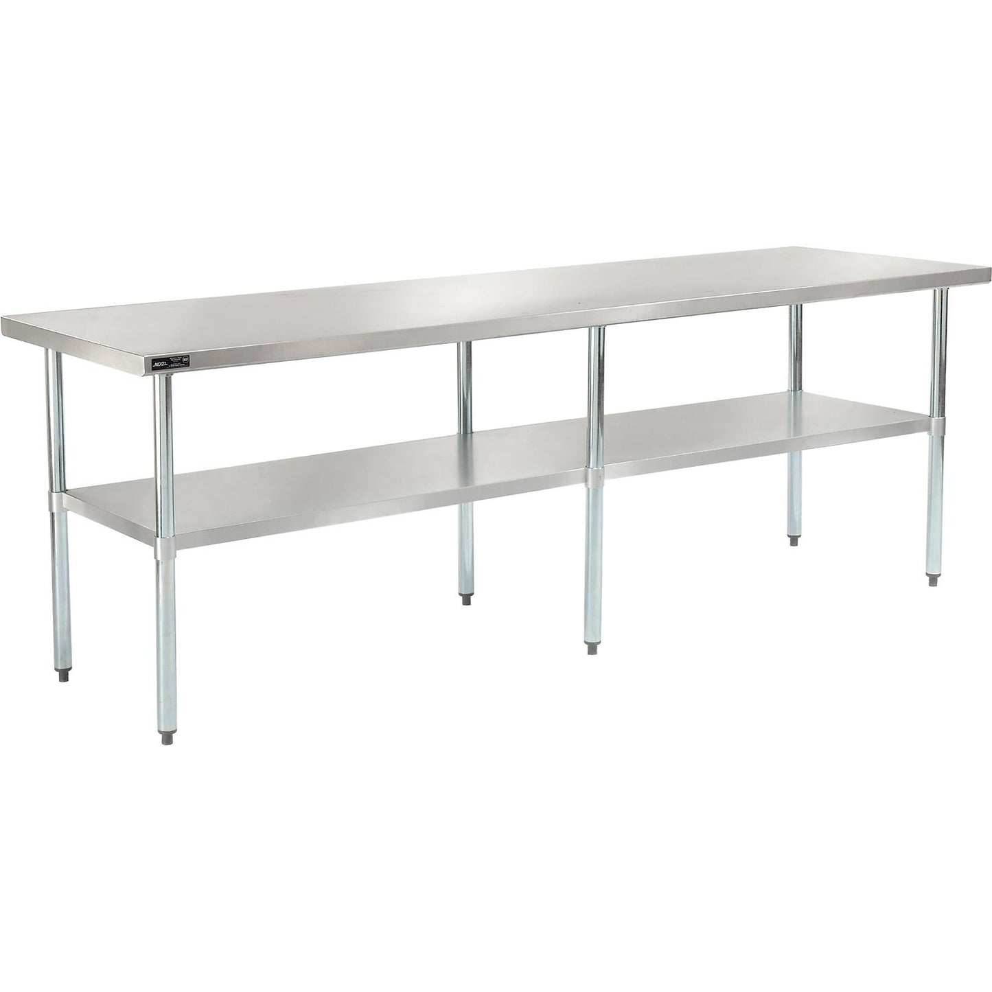 Nexel WB9630SS Stainless Steel Worktable With Under shelf, 96"W x 30"D x 35"H