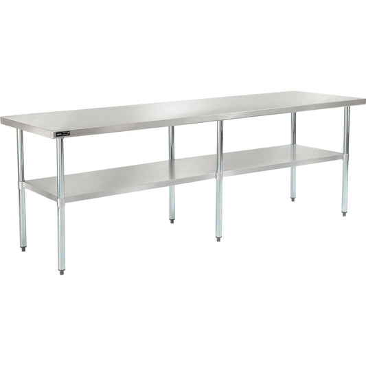 Nexel WB9630SS Stainless Steel Worktable With Under shelf, 96"W x 30"D x 35"H