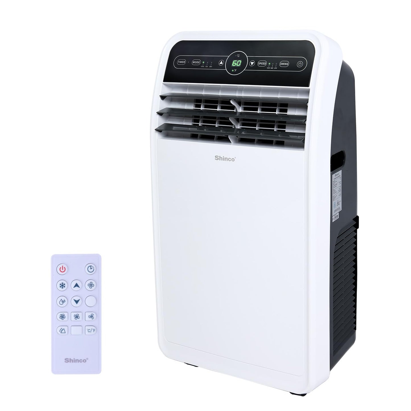 Shinco 12,000 BTU Portable Air Conditioner, Portable AC Unit with Built-in Cool, Dehumidifier&Fan Modes for Room up to 450 sq.ft, with Remote Control, 24 Hour Timer, Installation Kit
