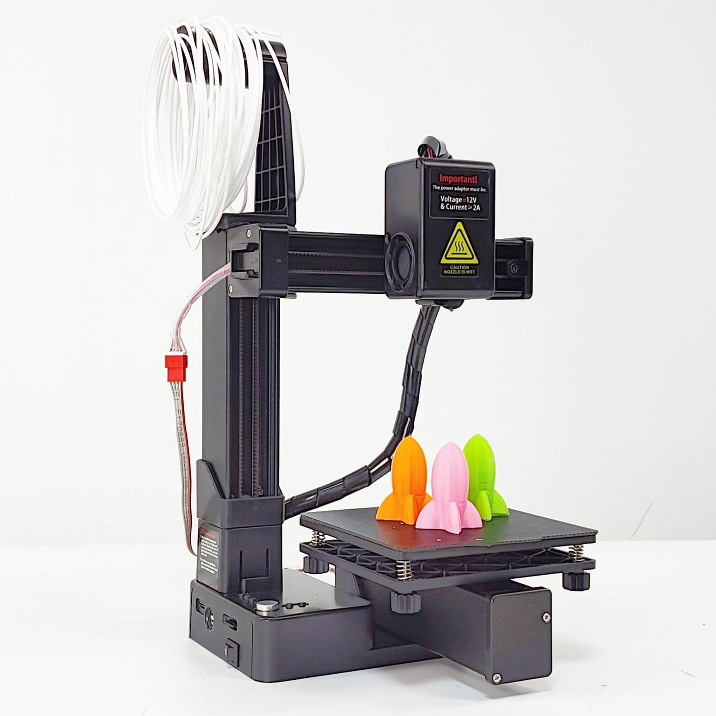 3D Printer, Small 3D Printer for Beginner, 40mm / s High Speed Printing, 180°C Rapid Heating and Printing, Printer with Nozzle, Print Size 100 x 100 x 100mm, Easy to Operate (US