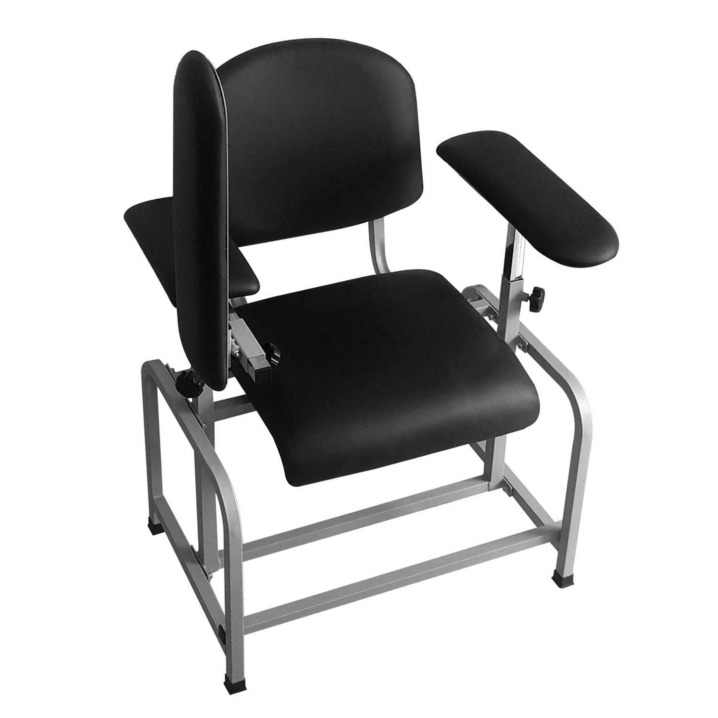 Helsevesen Blood Drawing Phlebotomy Chair, Comfortable Padded Lab Draw Chair with Adjustable Armrest (Black)