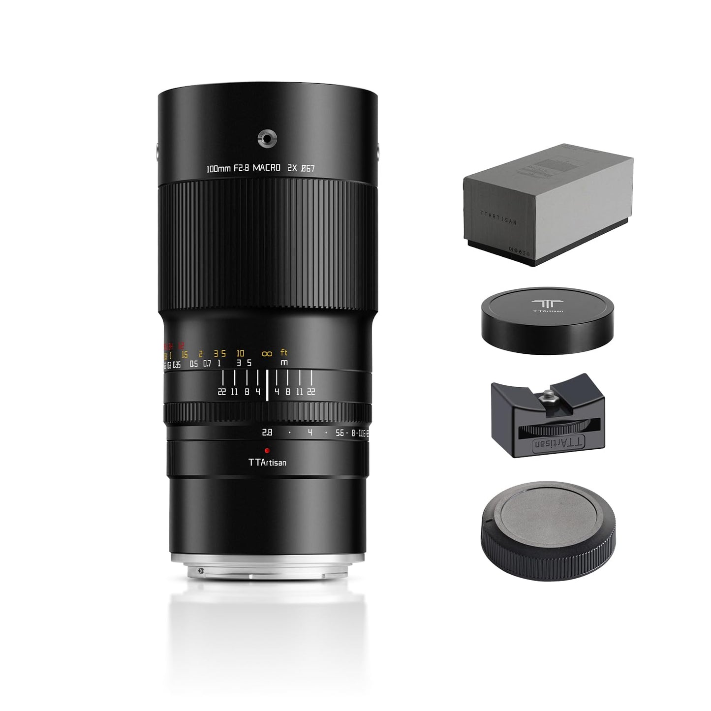 TTArtisan 100mm f/2.8 Macro Lens for Canon RF Mount 2X Magnification Full Frame Manual Focus Mirrorless Camera Lenses EOS R RP R5 R5C R6 R6II R7 R10 R50 R100