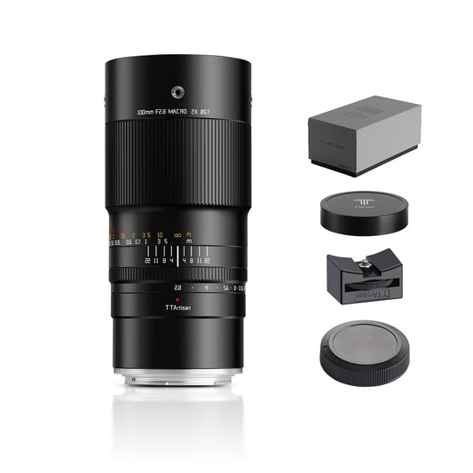 TTArtisan 100mm f/2.8 Macro Lens for Canon RF Mount 2X Magnification Full Frame Manual Focus Mirrorless Camera Lenses EOS R RP R5 R5C R6 R6II R7 R10 R50 R100