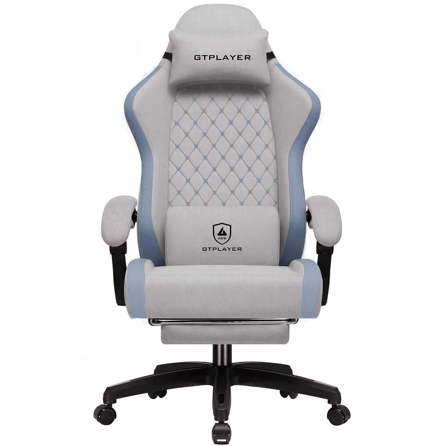 GTPLAYER Gaming Chair, Ergonomic Computer Chair with Footrest and Lumbar Support, High Back Recliner Chair 350lbs, Height Adjustable for Home Office, Grey