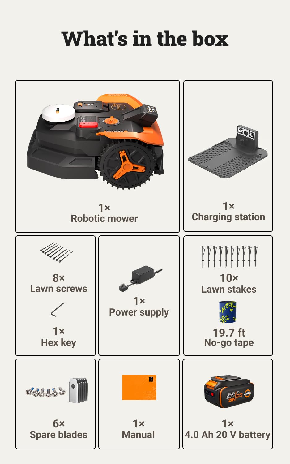 WORX Landroid Vision Cloud Robotic Lawn Mower, Wire-Free with Brushes