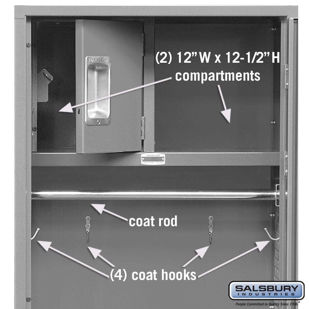 Salsbury Industries 71024GY-U Solid Door 6-Feet High 24-Inch Deep Unassembled Standard Gear Metal Locker, Gray