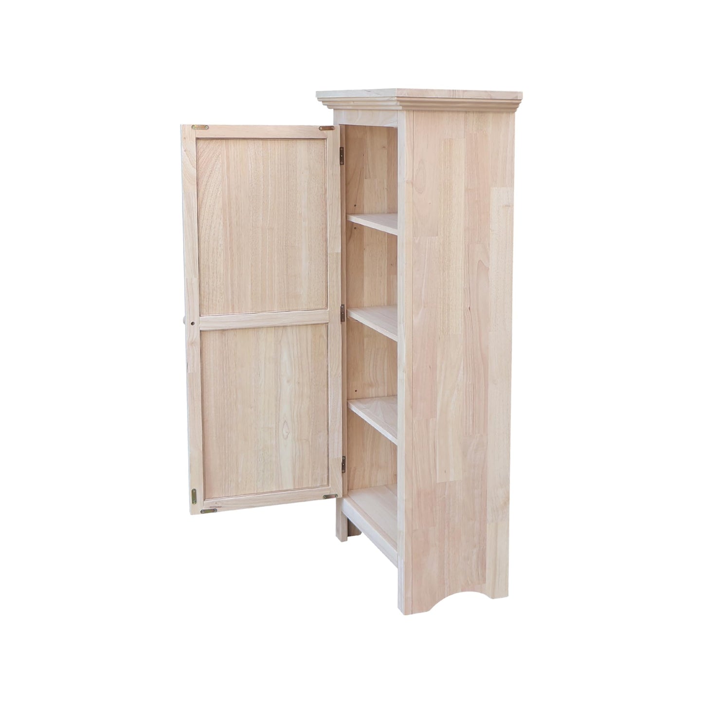 Single Jelly Cabinet, Solid Parawood Construction, 22.8"W x 12.5"D x 51"H, Easy Assembly, Kitchen Pantry Storage Cabinet