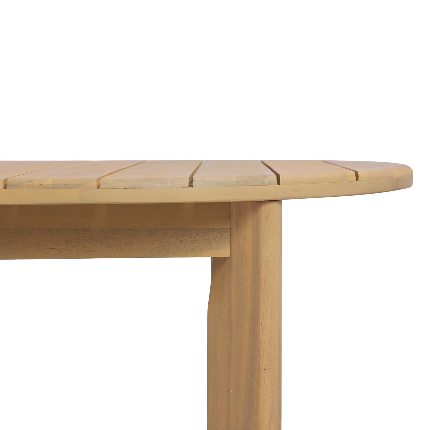 Christopher Knight Home Linda 70.67" Outdoor Dining Table, Solid Acacia Wood Patio Table for Patio Furniture Set, Modern Dining Table with Slat Panel Oval Top for Deck Garden Backyard, Light Teak