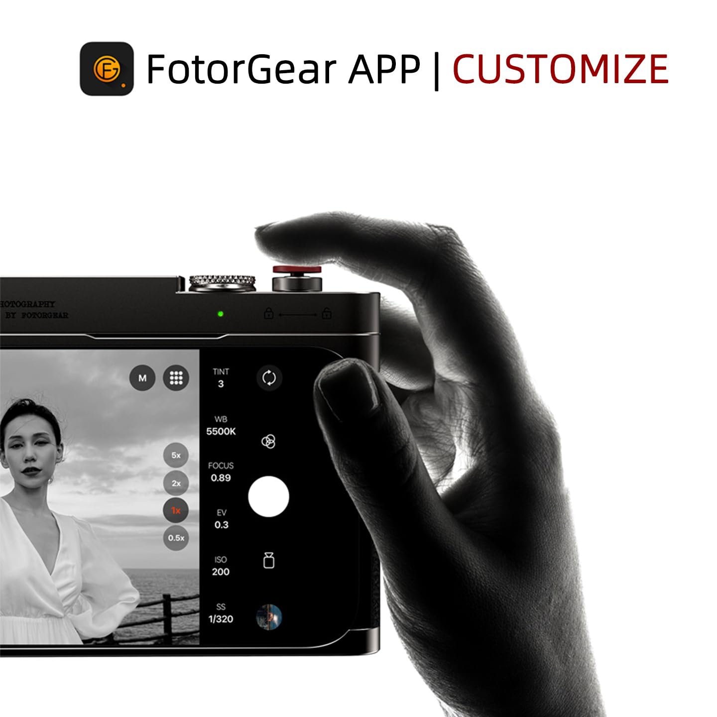 Fotorgear Retro Photography Kit for iPhone - Physical Camera Control Bar with Manual Focus, Shutter and Zoom Controls, Expandable Phone Lens and 67mm fitler Adapter (iPhone 15 Pro Max)