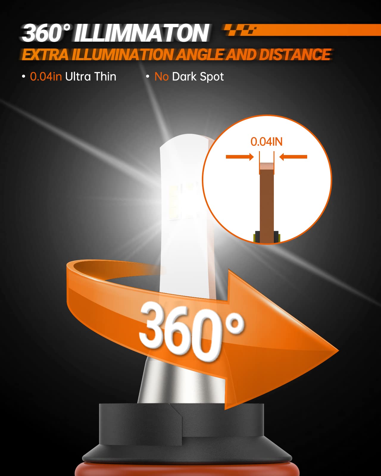 SEALIGHT 9007 Light Bulbs, 6000K Cool White, IP68 Waterproof, Pack of 2