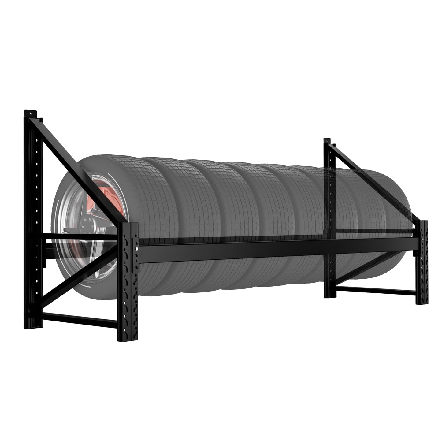 NULTRUMA Wall Mounted Heavy-Duty Tire Rack, 79"x31.5"x22.8" Large Capacity Tire Storage Shelf, 600lbs Max Load, Spare Tire Rack Powder Coated Steel for Garage, Workshop & Auto Repair Shop
