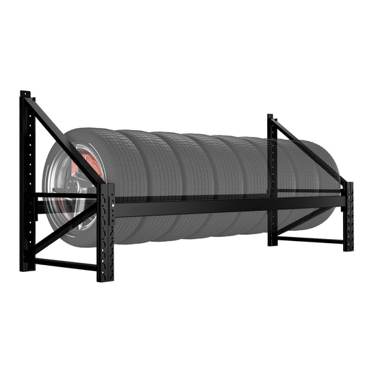 NULTRUMA Wall Mounted Heavy-Duty Tire Rack, 79"x31.5"x22.8" Large Capacity Tire Storage Shelf, 600lbs Max Load, Spare Tire Rack Powder Coated Steel for Garage, Workshop & Auto Repair Shop