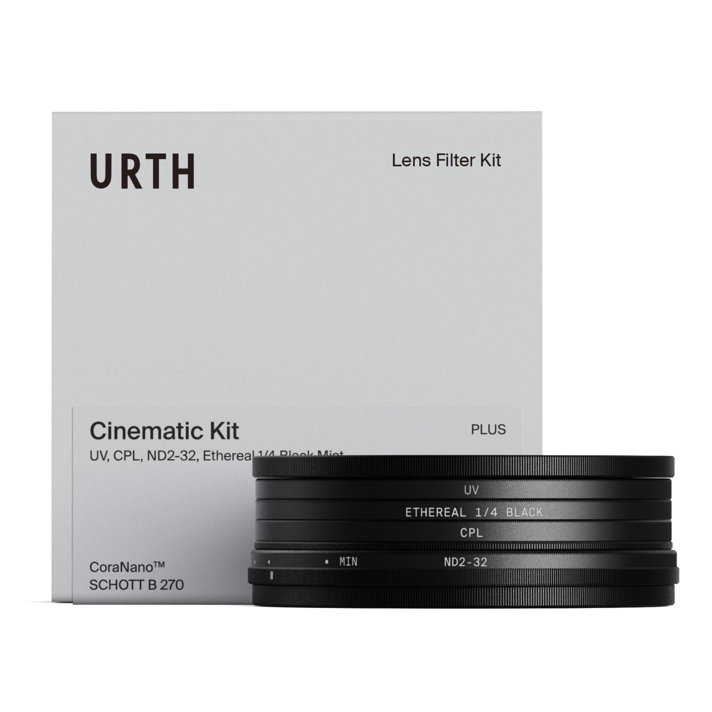 Urth 72mm Cinematic 4-in-1 Lens Filter Kit (Plus) - UV, Circular Polarizing (CPL), Variable Neutral Density ND2-32, ¼ Black Mist, Multi-Coated Optical Glass, Ultra-Slim Camera Filters