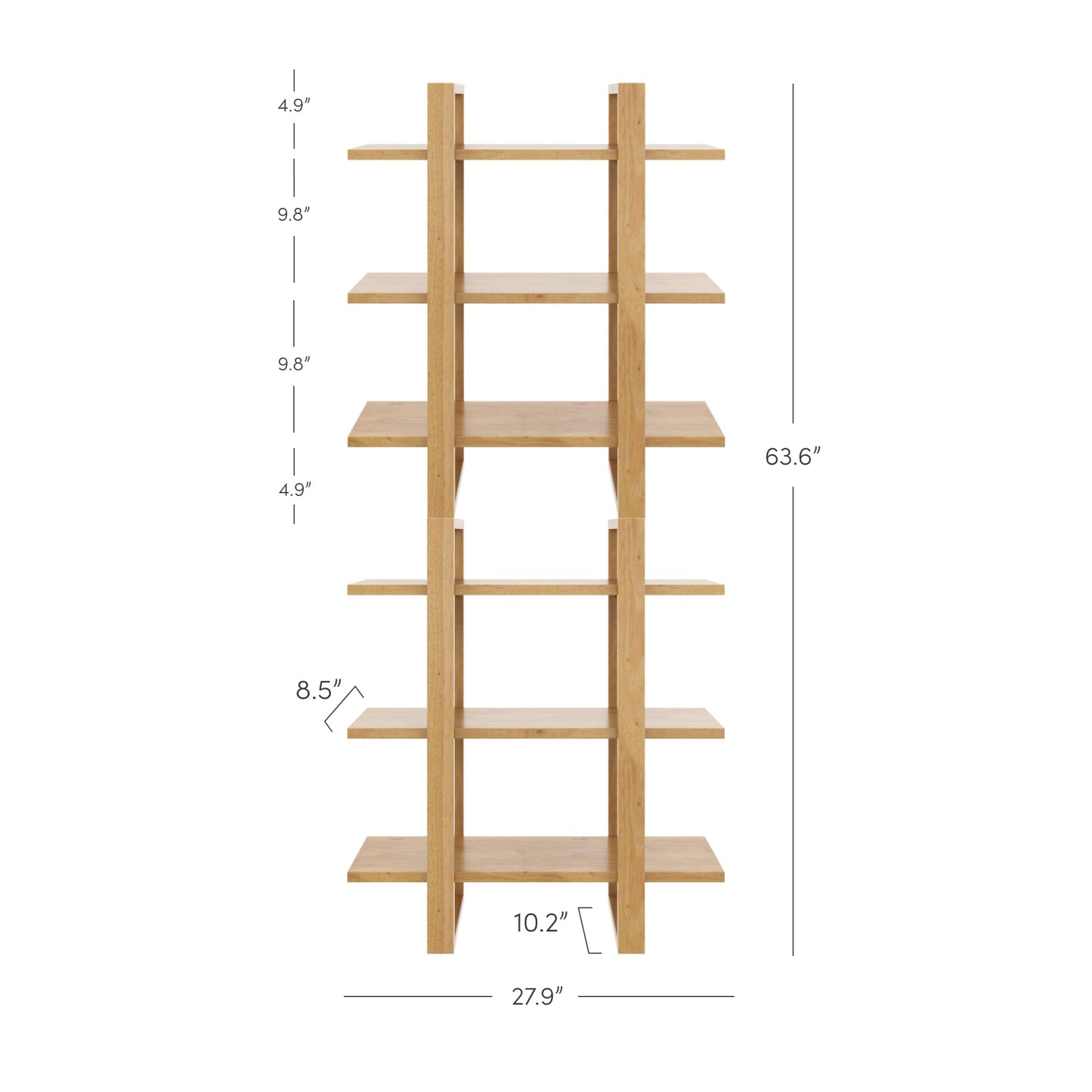 Nathan James Floating Wall Book Shelves, 3-Tier Display Shelf, Decorative Modular Shelf in Solid Wood for Bedroom, Nursery, Bathroom or Kitchen, Set of 2