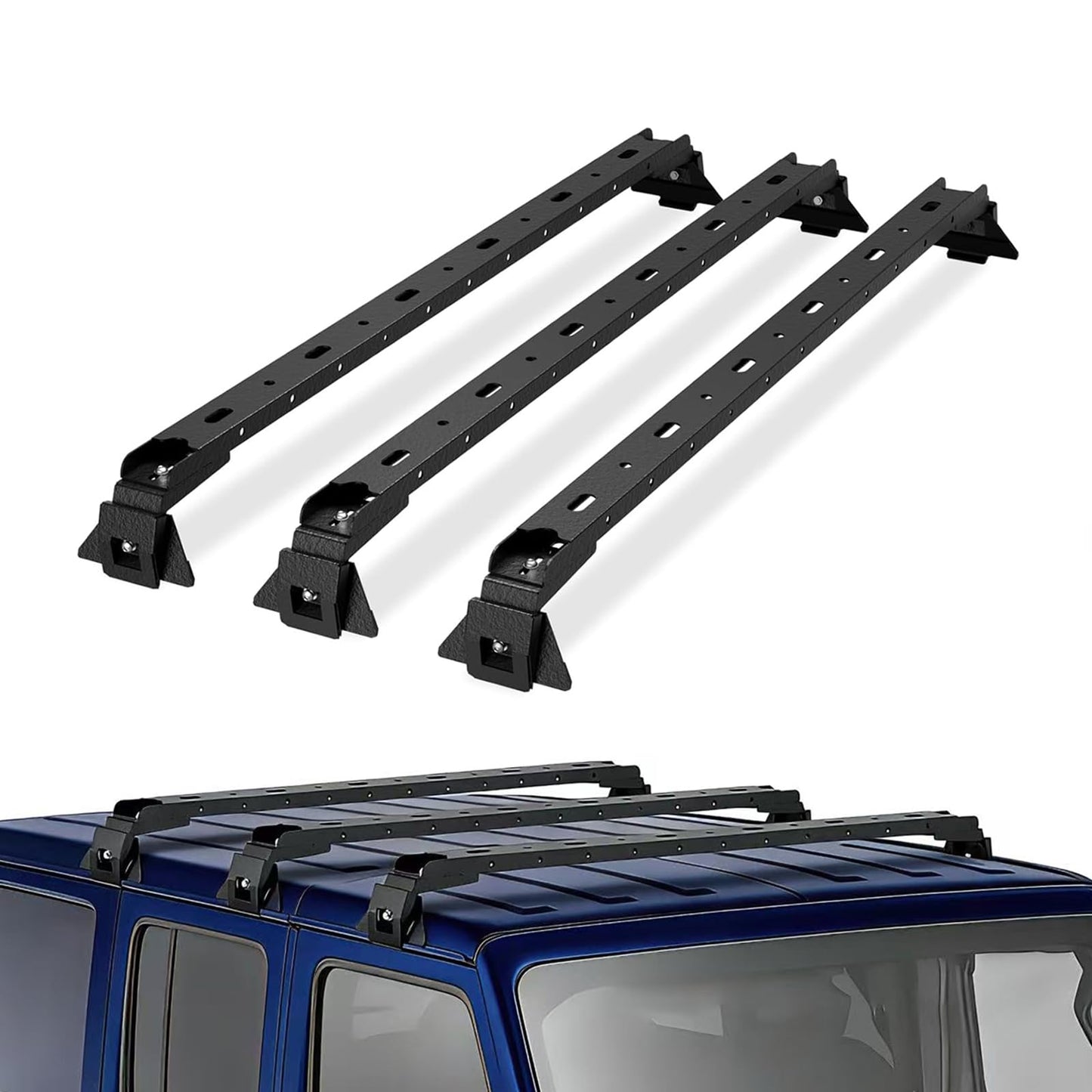 PRYNTO Roof Rack Cross Bars for Wrangler JK JL Gladiator JT 2007-2024, Heavy-Duty Steel, 450 lbs Capacity, Easy Install, Multi-Function, Reduces Wind Noise