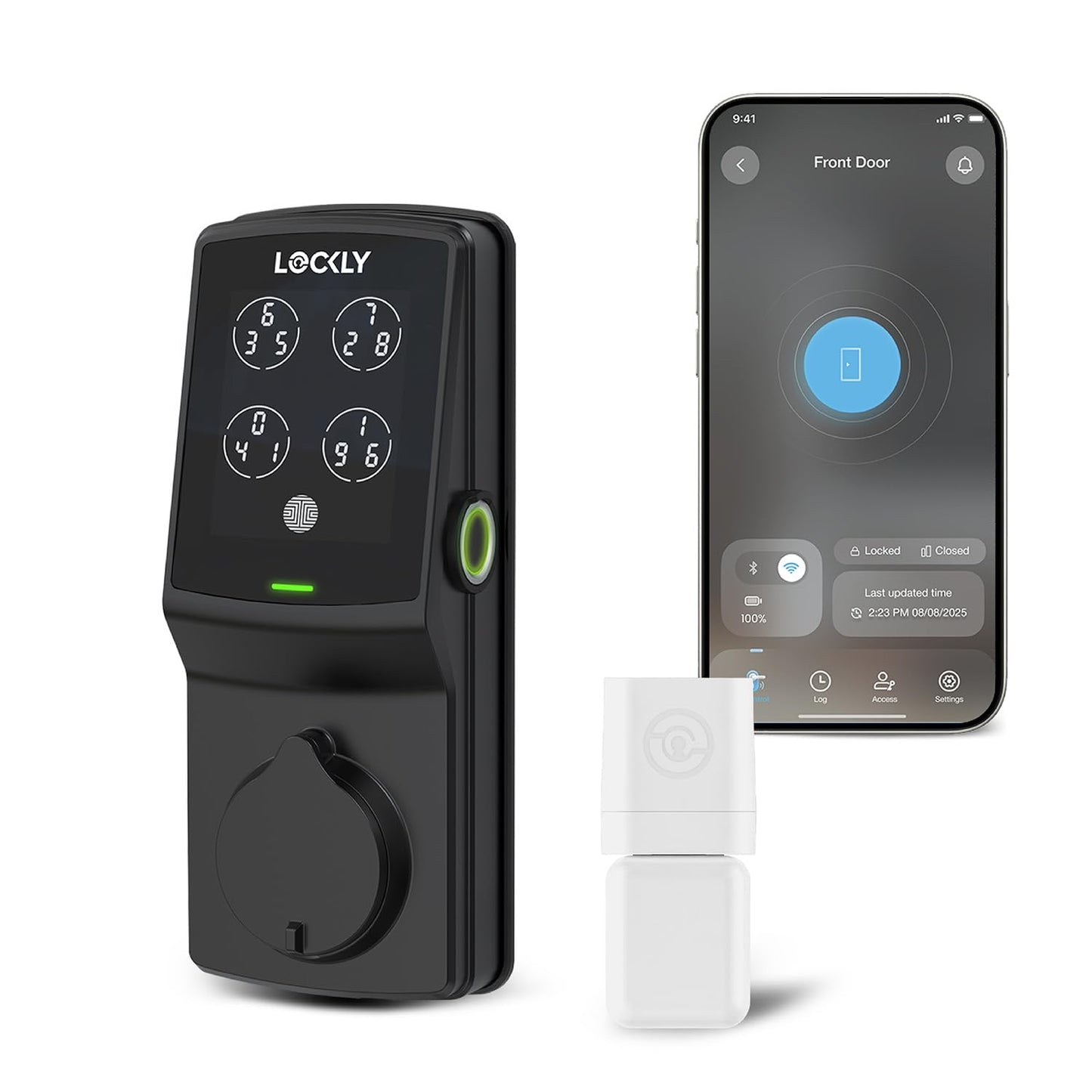 Lockly Guard Secure Pro Deadbolt PGD728WPU Commercial Smart Lock – UL10B/10C Fire Rated Keypad Door Lock with Fingerprint, Wi-Fi & Bluetooth, Alexa & Google Compatible, 8 AA Batteries