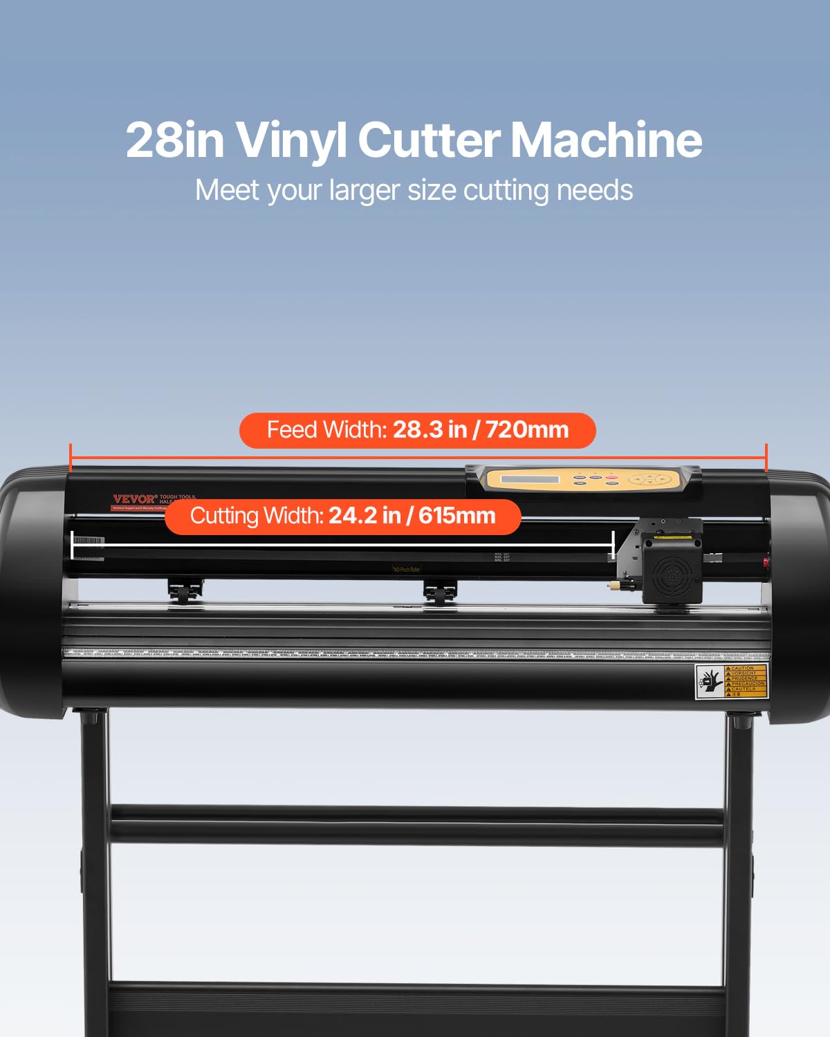VEVOR Vinyl Cutter Machine, Upgraded 28 Inch Paper Feed Cutting Plotter Bundle, Adjustable Force & Speed Vinyl Printer with Powerful Stepper Motors, Signmaster Software Compatible with Windows System