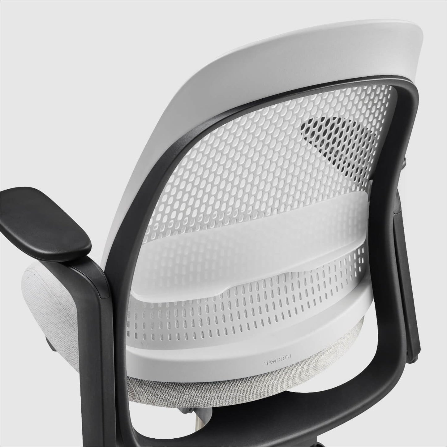 Haworth Breck Office Chair - Ergonomic Desk Seat with Height-Adjustable Lumbar Support, Black Trim, and 4D-Arms (Lunar)