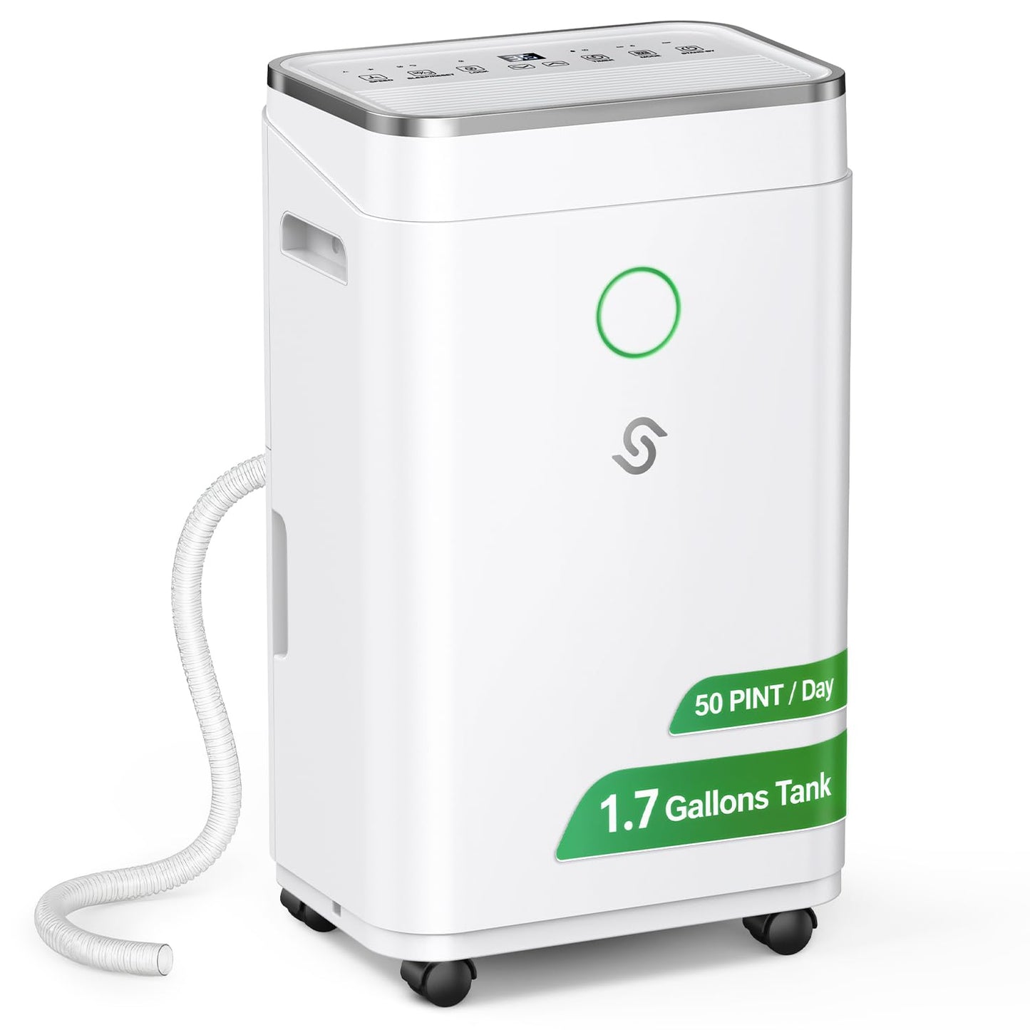 HUMILABS Dehumidifier for Basement with Drain Hose 4500 Sq. Ft - 50 Pint 1.7 gal Tank Dehumidifier for Home Bedroom Bathroom,Ultra Quiet 40 dB,Sleep Mode & 24H Timer,Child Lock,Ideal for Large Room