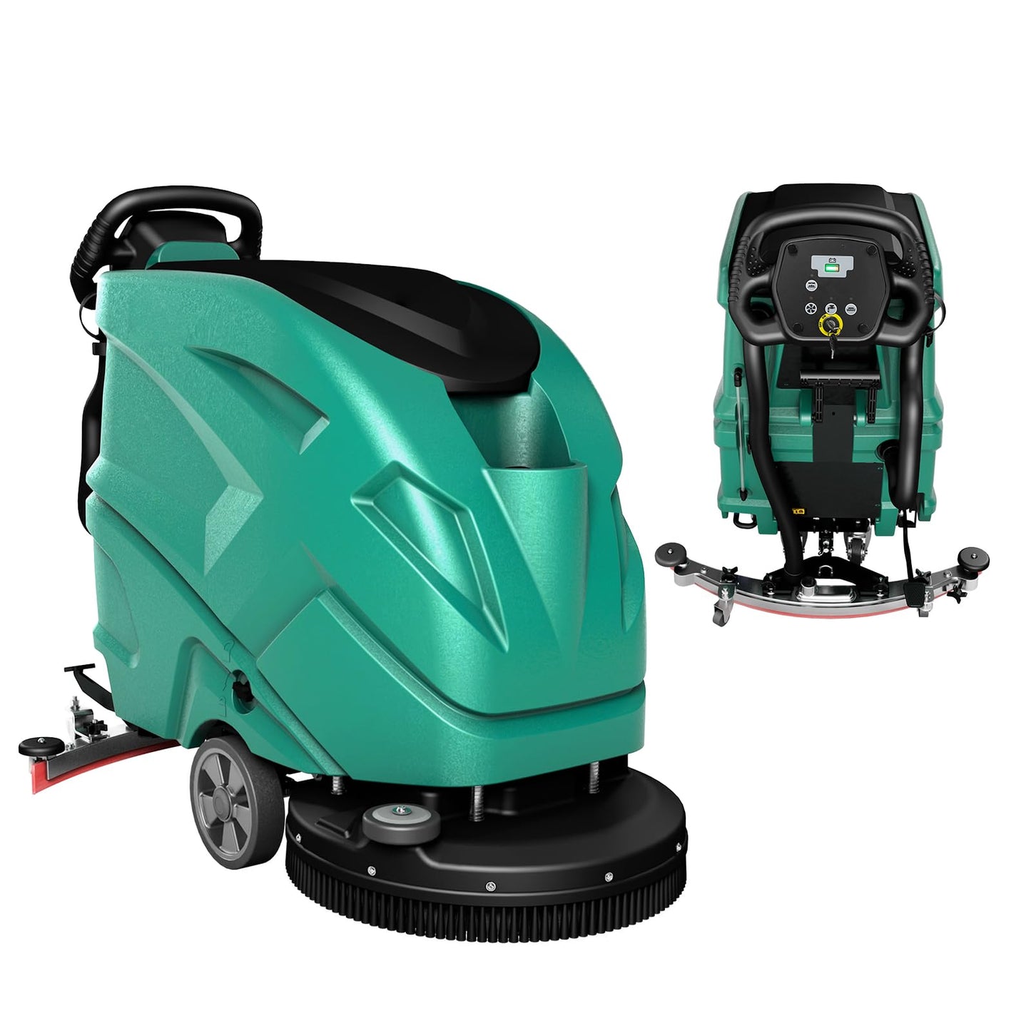 Commercial Floor scrubber machine, 21" Cleaning Width, 32.6" Suction Width, 15.9 Gallon Solution Tank, 15.9 Gallon Recovery Tank, 32000 Sqft/h, 5.5 Hours Runtime