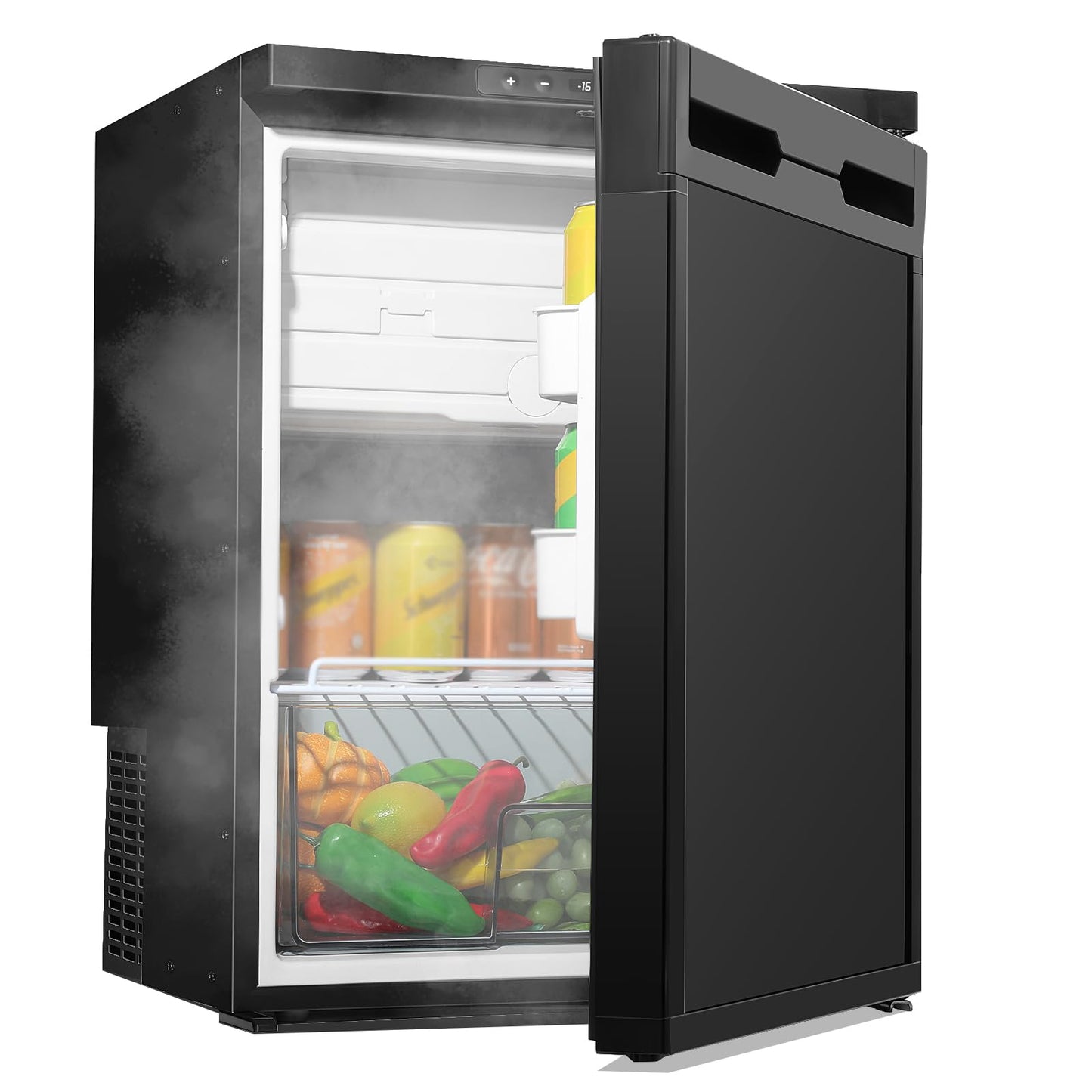 GEARPASS 2.3 Cu Ft Mini Fridge with Freezer, Compressor Cooling (-4°F) | APP Control Energy Star Table Top Fridge for Bedroom, Car, Dorm, Office, RV, Apartment – Ultra Quiet Compact Refrigerator