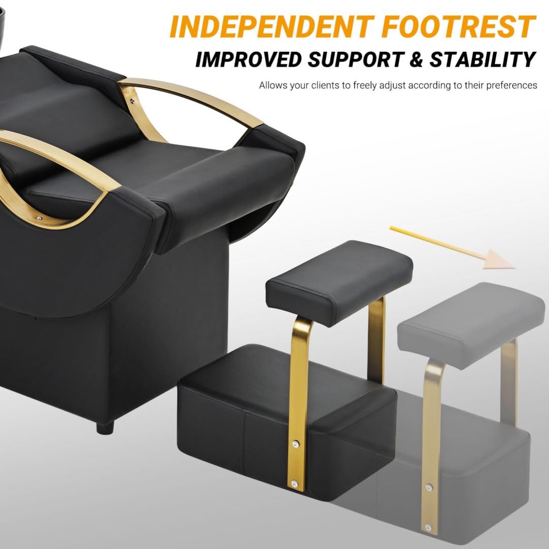 Seogwisam Shampoo Bowl and Chair Set for Salon with Footstool
