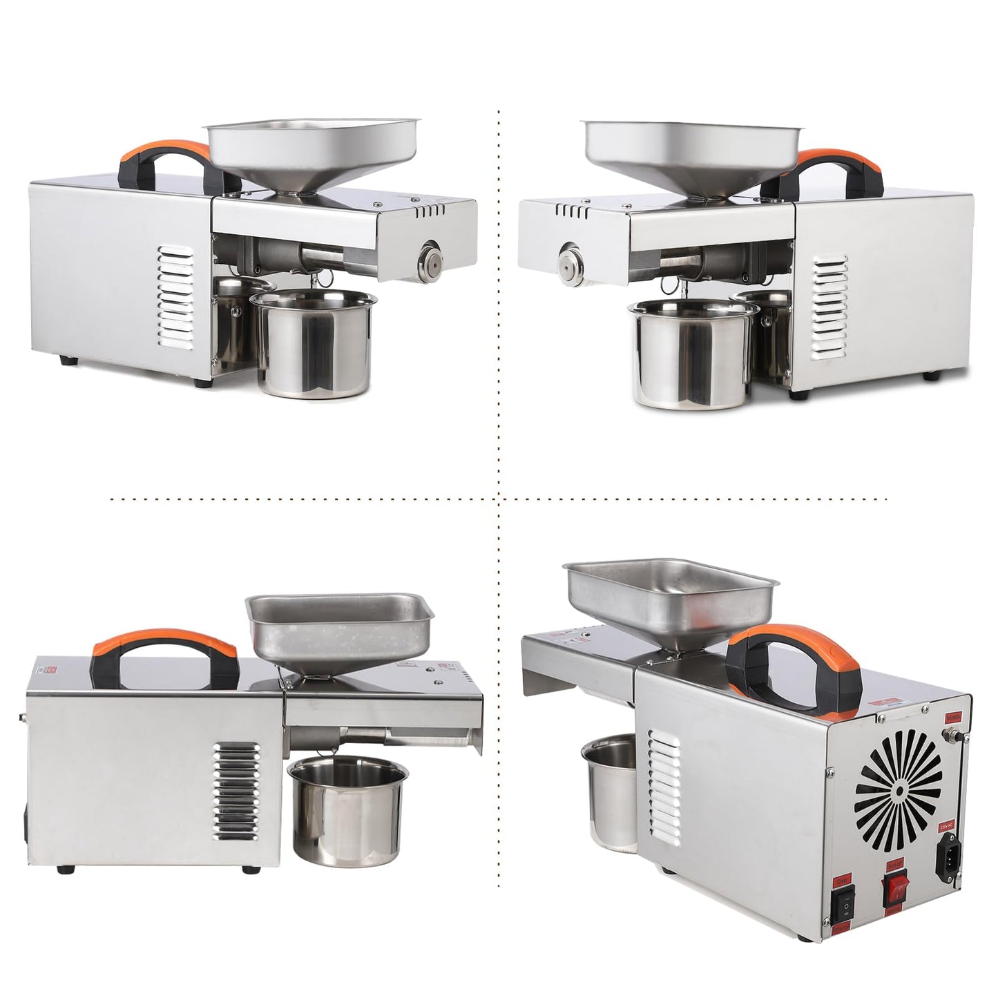 EliteEdge 900W Stainless Steel Oil Press Machine, Automatic Cold Press Oil Extractor for Home Use, Electric Seed and Nut Oil Maker with Temperature Control