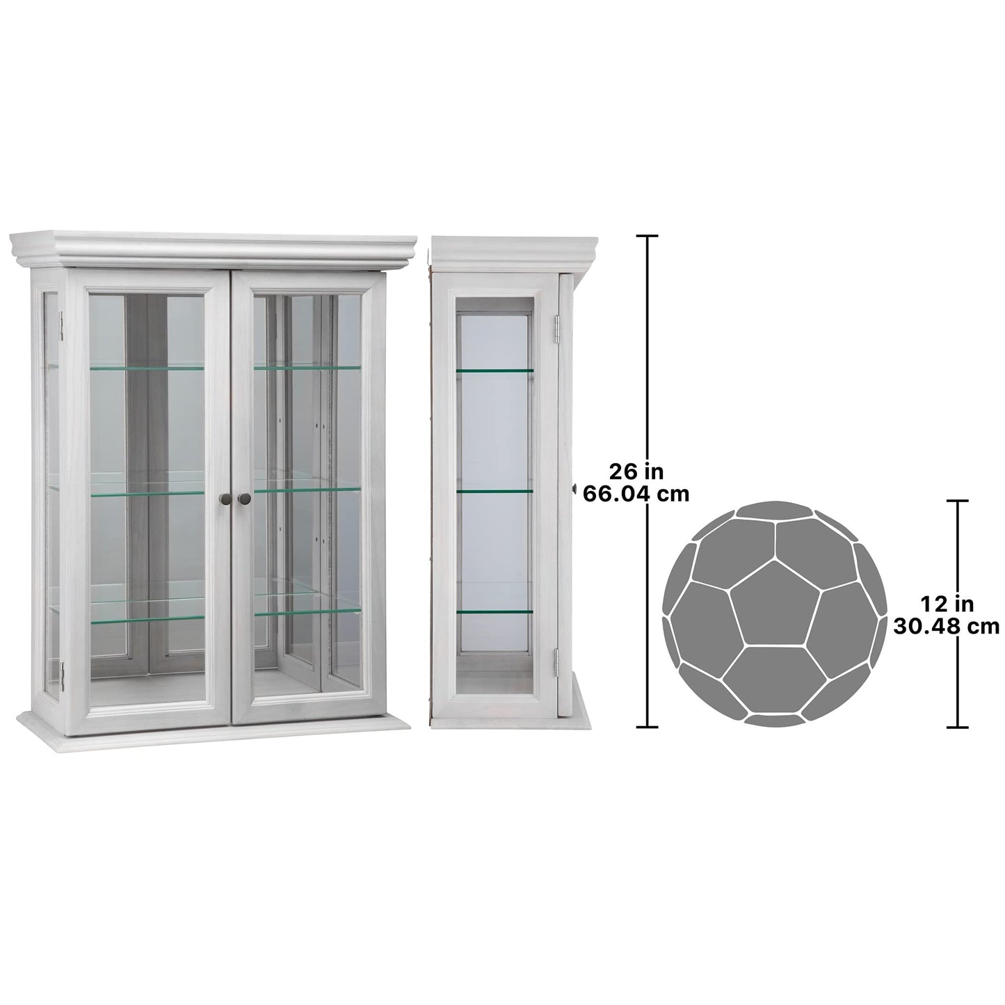 Design Toscano Country Tuscan Wall Curio Display and Storage Cabinet, 20 Inches Wide, 7 Inches Deep, 26 Inches High, Lily White