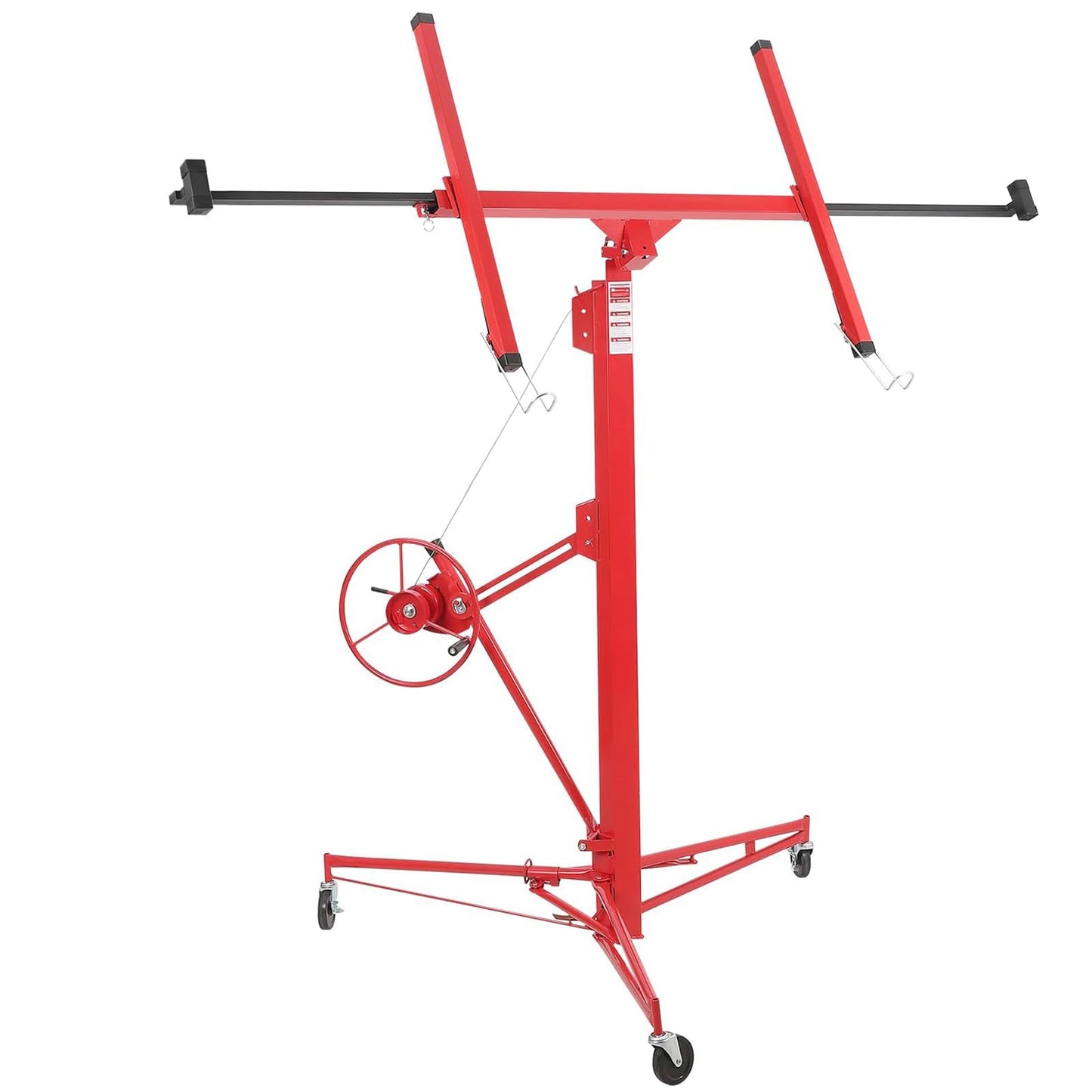 16 FT Drywall Lift, 150 LBS Heavy Duty Drywall Hoist, Foldable Telescoping Panel Lift with 360° Swivel & Locking Wheels for Ceiling & Wall Installation