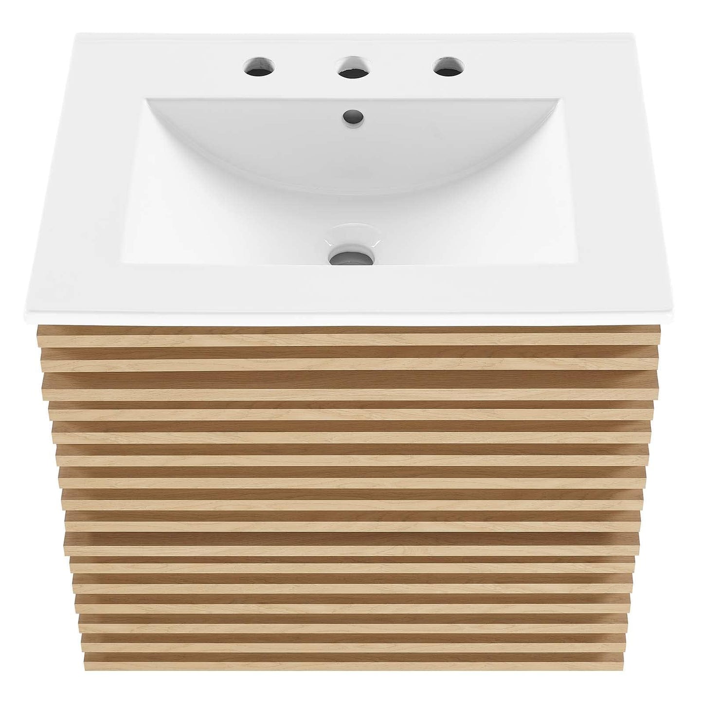 Modway Render 24" Wall-Mount Bathroom Vanity in Oak White