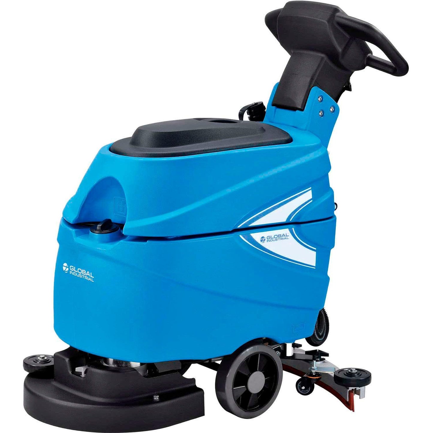 Global Industrial Commercial Electric Walk-Behind Ergonomic Auto Floor Scrubber, Corded, 17" Cleaning Path, 9.2 Gallon Solution Tank, 10.5 Gallon Recovery Tank