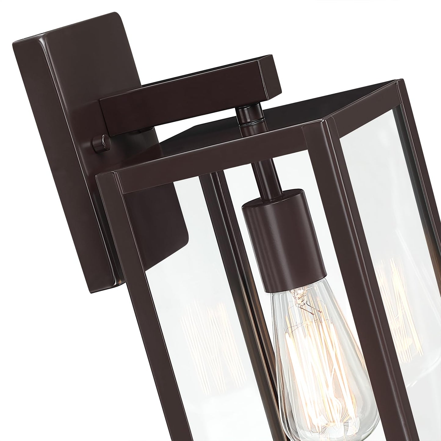Faymart Outdoor Sconce Lights, 18 Inch Metal and Glass Wall Lantern, Oil Rubbed Bronze, 2 Pack for Porch Garage Balcony