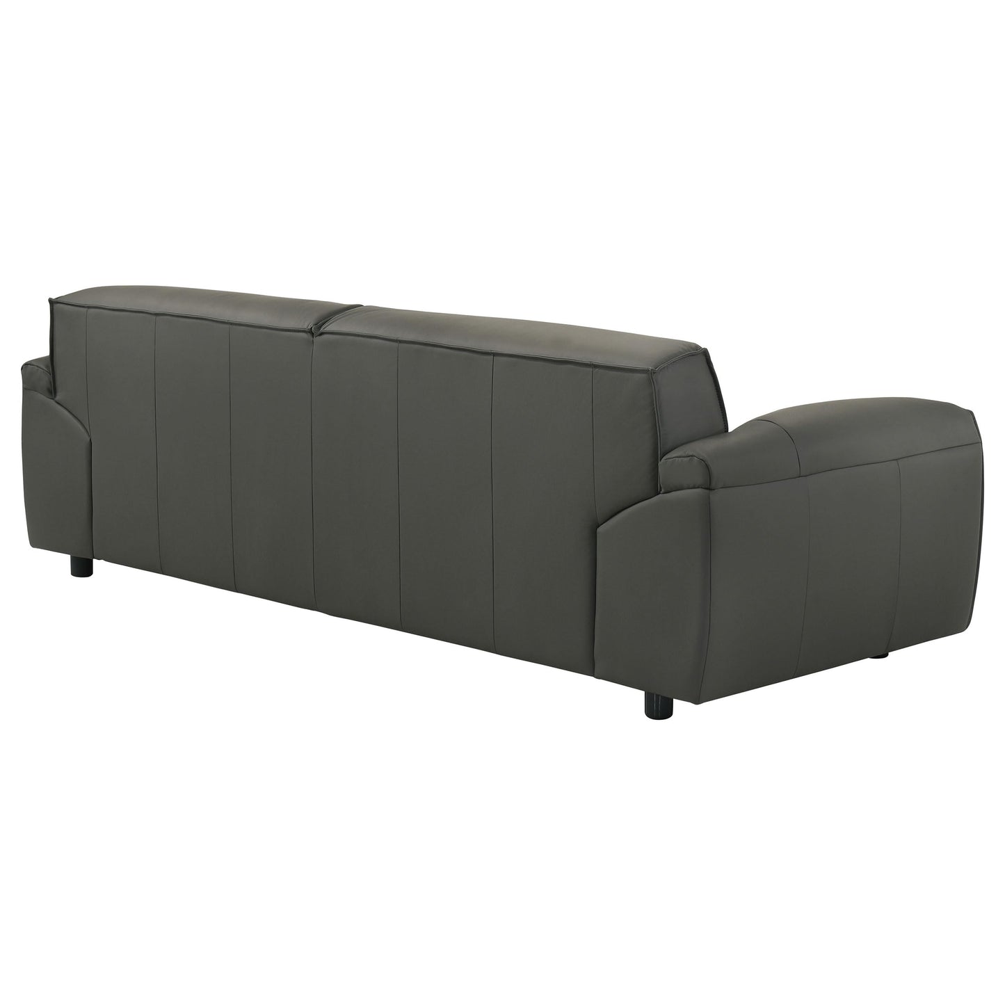 Coaster Home Furnishings - Buxton - Top Grain Leather - Upholstered Leather Sofa with Track Arms, Tight Back, Low-Profile Frame and Full Foam Seating - Living Room - Graphite - 509504