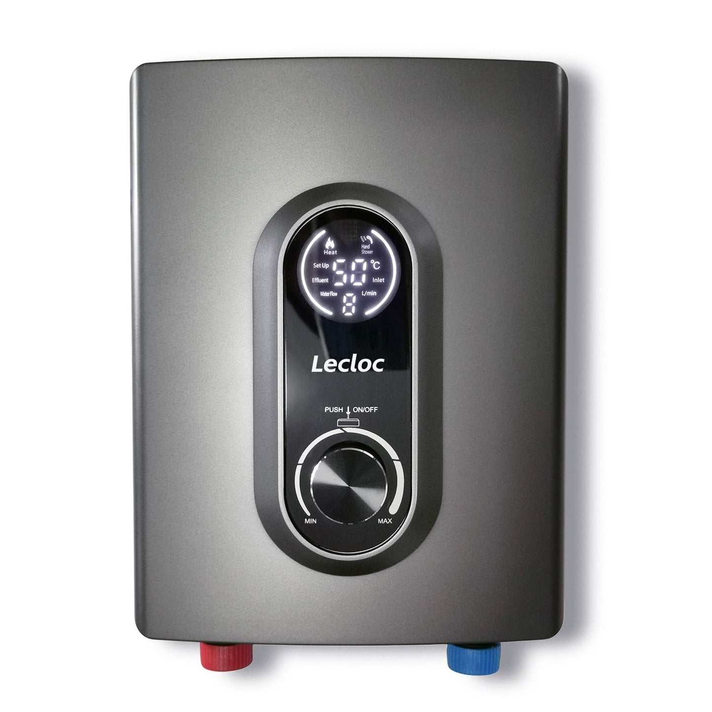 LECLOC Mini Instant Under Sink Tankless Water Heater 120V 3500W (Hard-wired), LED Digital Display with Big Knob, IPX4, Multiple Safety Features, 30-55℃ Thermostatic Point of Use Electric Water Heater