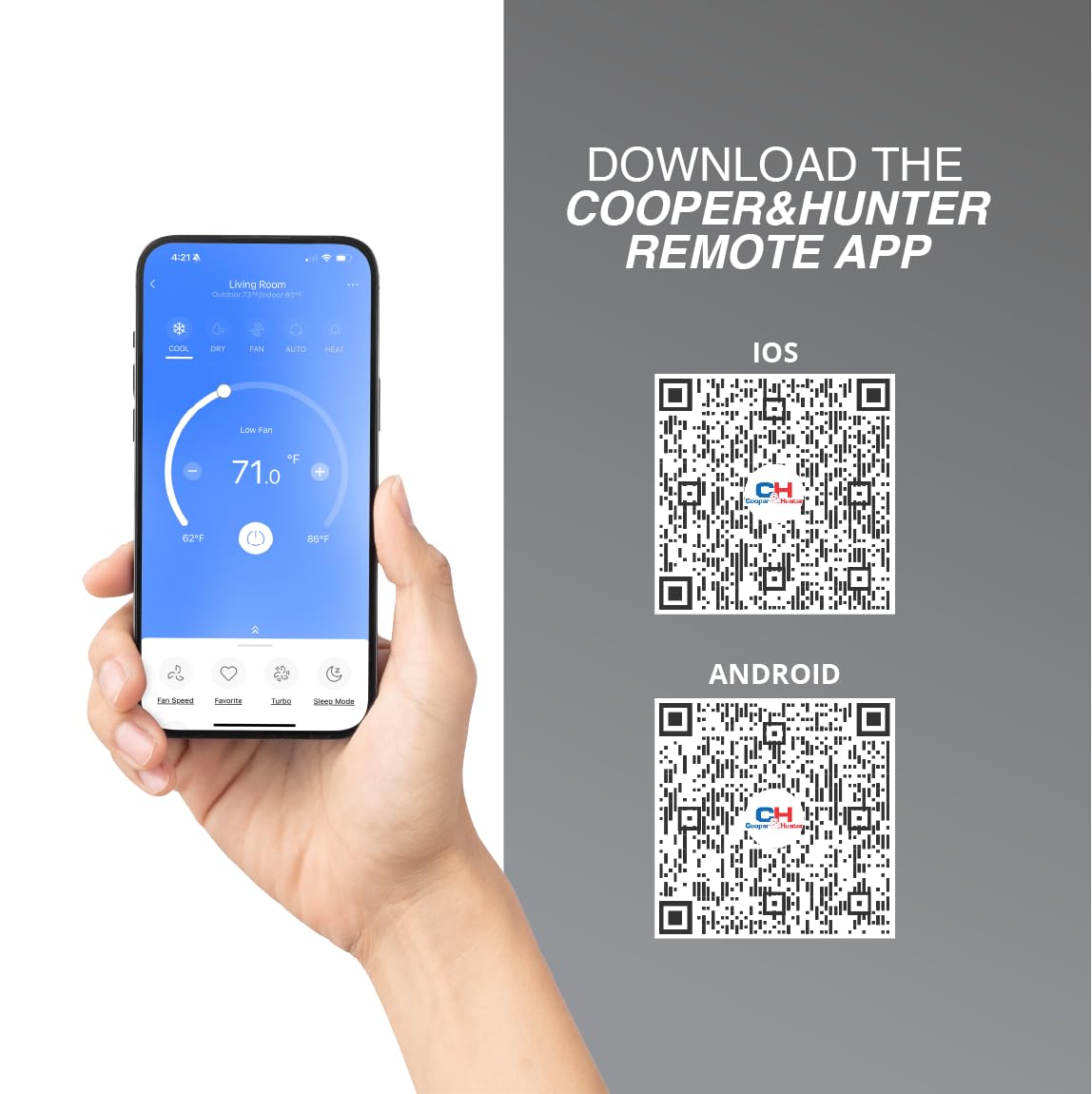 Cooper & Hunter MIA Series 12,000 BTU 115V Mini Split AC/Heating System, Ductless Wall Mount – 21.2 SEER2 Inverter – 16FT Installation Kit & Smart Control Included – Pre-Charged