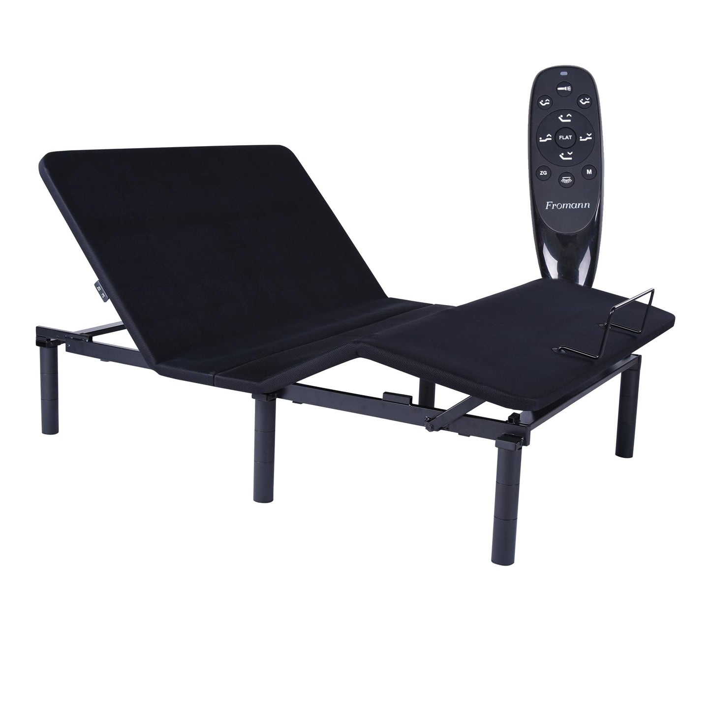 Fromann Adjustable Bed Frame Full Bed Base, Head & Foot Incline, USB Ports, Zero Gravity, Nightlight, 3-Heights Adjustable Legs, No Tools Assembly