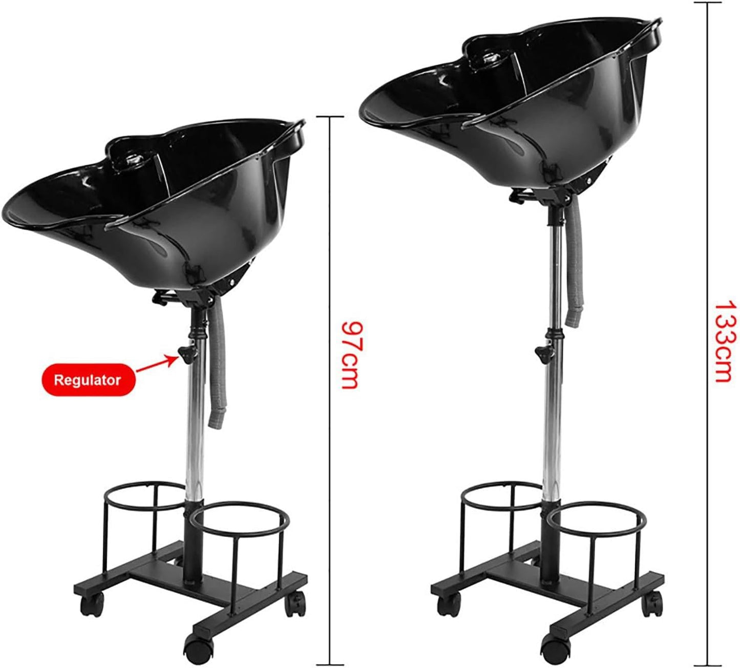 JYXYXSCP Portable Hair Washing Basin,Shampoo Unit,W/Electric Pump, Height Adjustable Beauty Salon Basin with 2 Bucket and Drain Hoses