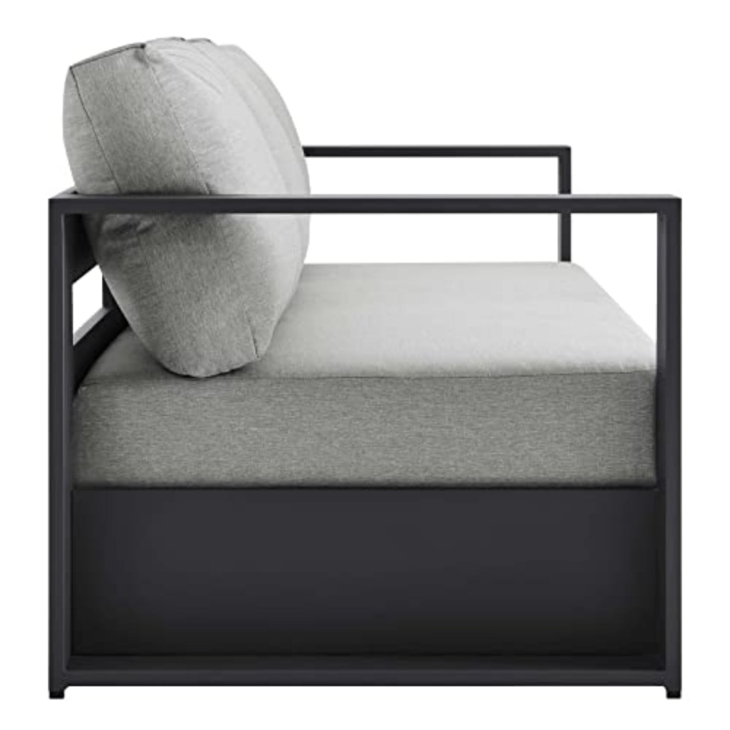 Modway 3-Piece Patio Set, Gray, Outdoor Furniture, Powder-Coated Aluminum Frame, Dense Foam Padding, Water & UV-Resistant Fabric