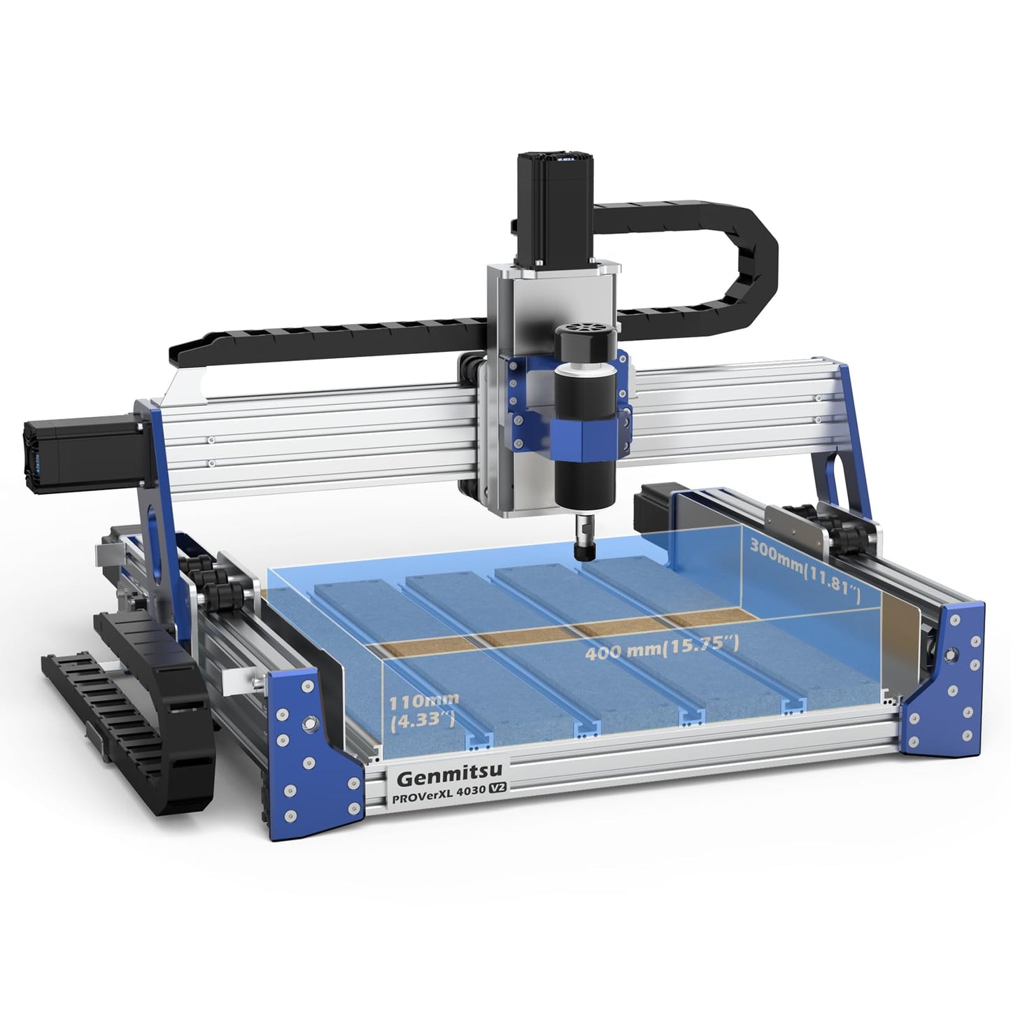Genmitsu CNC Router Machine PROVerXL 4030 V2, NEMA 23 Closed-Loop Stepper Motor, 3 Axis Milling Machine with 400W Spindle, Fast Speed for Wood Metal Acrylic PCB MDF, Working Area 400 x 300 x 110mm