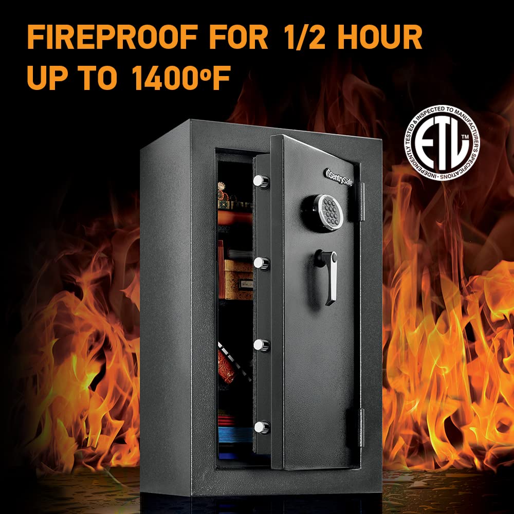 SentrySafe Fireproof and Waterproof XX-Large Steel Floor Safe with Digital Keypad Lock, DOJ-Certified Large Gun Safe for Home, 4.71 Cubic Feet, 37.7 x 21.7 x 19.0 Inches, EF4738E