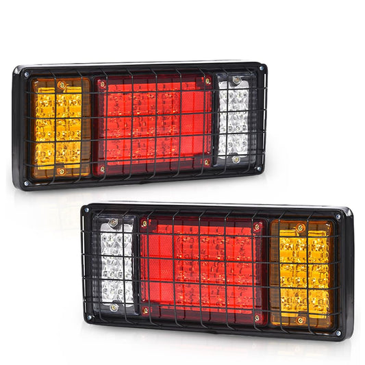 PIT66 40 LED Trailer Lights Tail Turn Signal Brake Reverse Running Lights - Universal Fit for RV, Pickup, Truck, Red