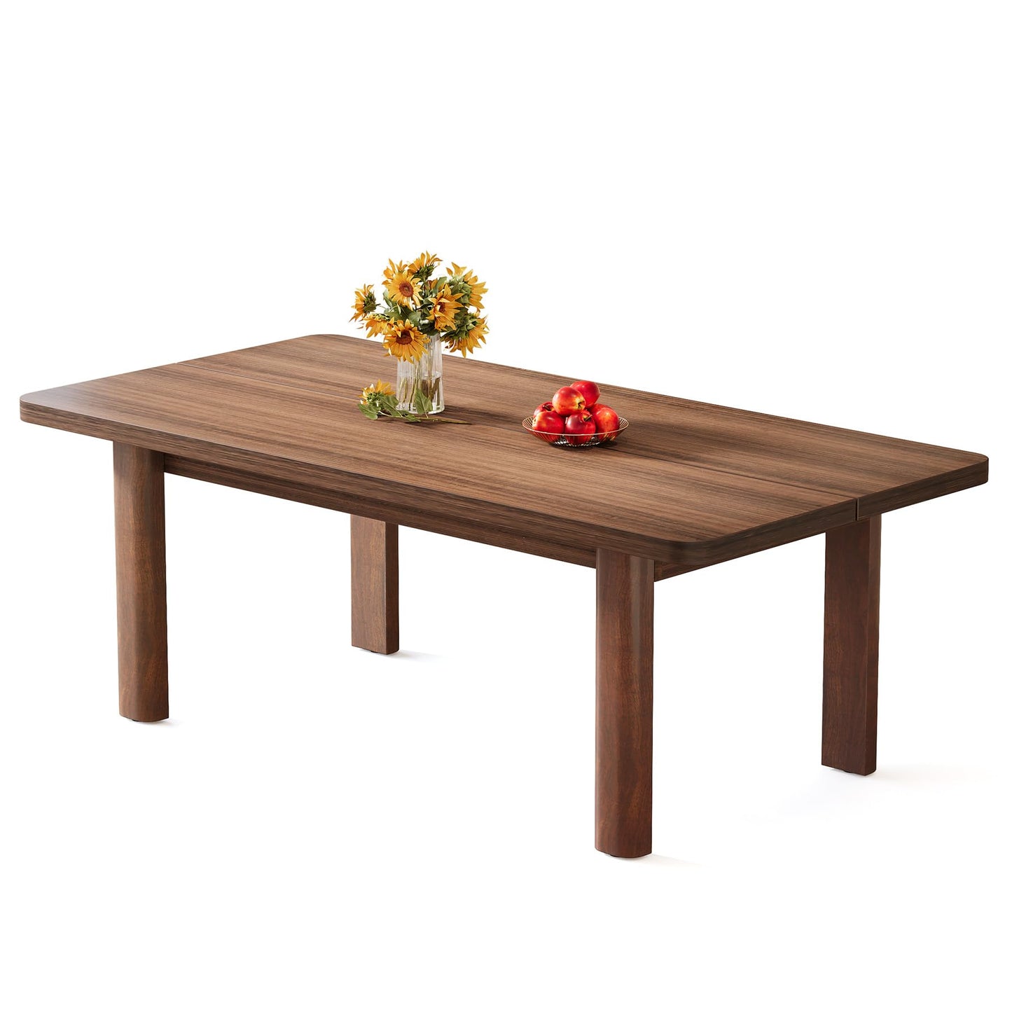 Tribesigns Farmhouse Wood Dining Table for 4-6 People, 63” Large Rectangle Kitchen Table, Dinner Table Kitchen & Dining Room Furniture with with Solid Wood Legs