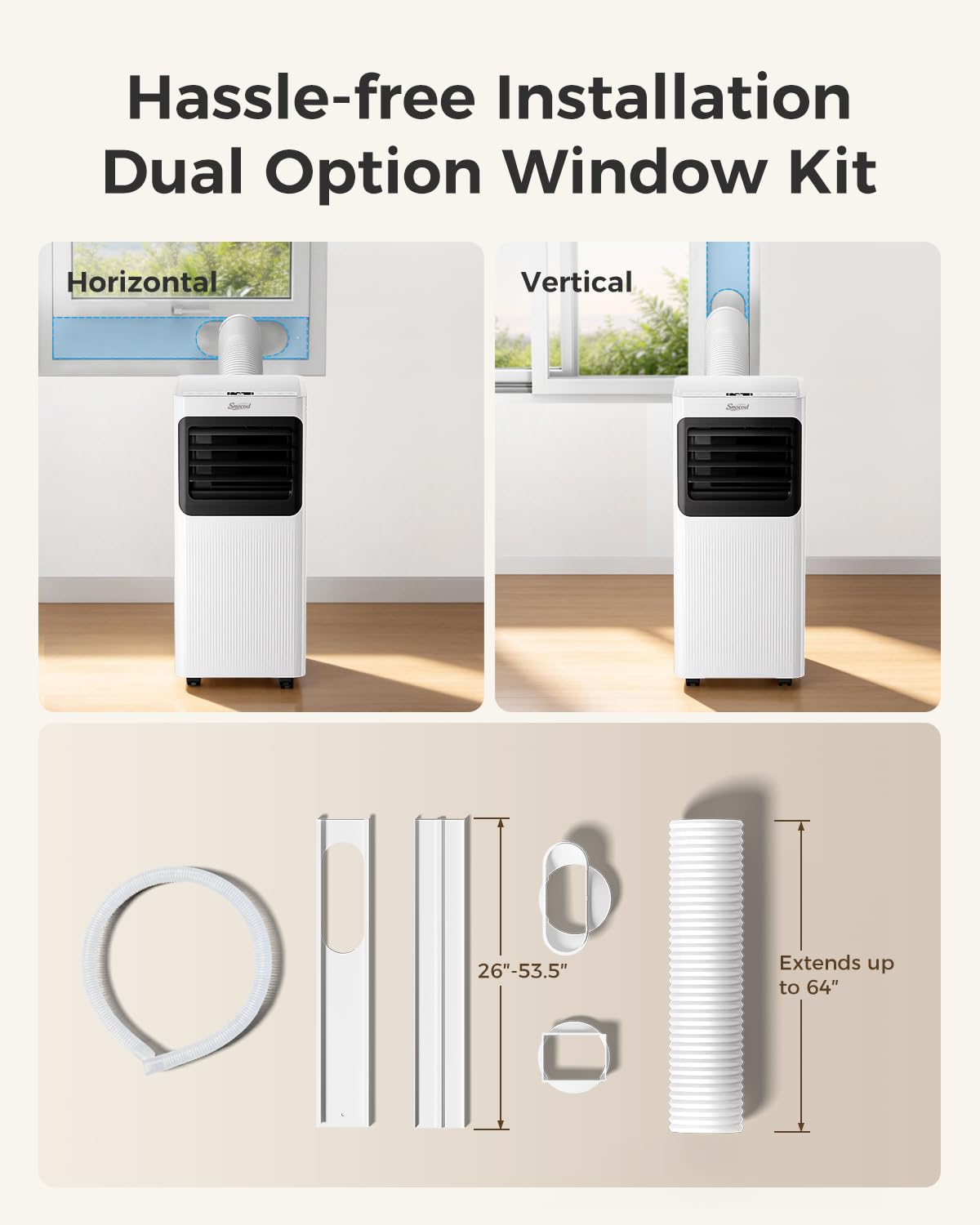 16,000 B T U Portable Air Conditioners for Large Room up to 750 Sq. Ft., 5-in-1 Smart AC with WiFi App, Remote Control, Fast Cooling, Dehumidifier, Fan, Sleep Mode, 24H Timer & Window Kit