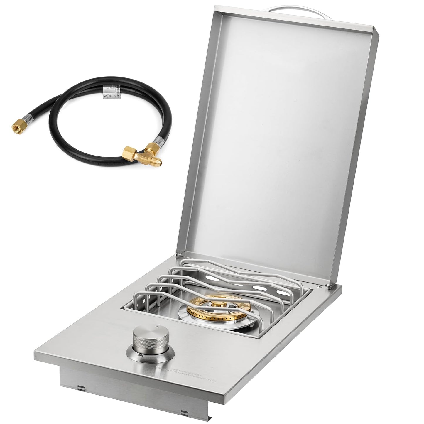 Stanbroil Built-in Single Side Burner for Outdoor Kitchen, 304 Stainless Steel Grilling Side Burners - Natural Gas Only