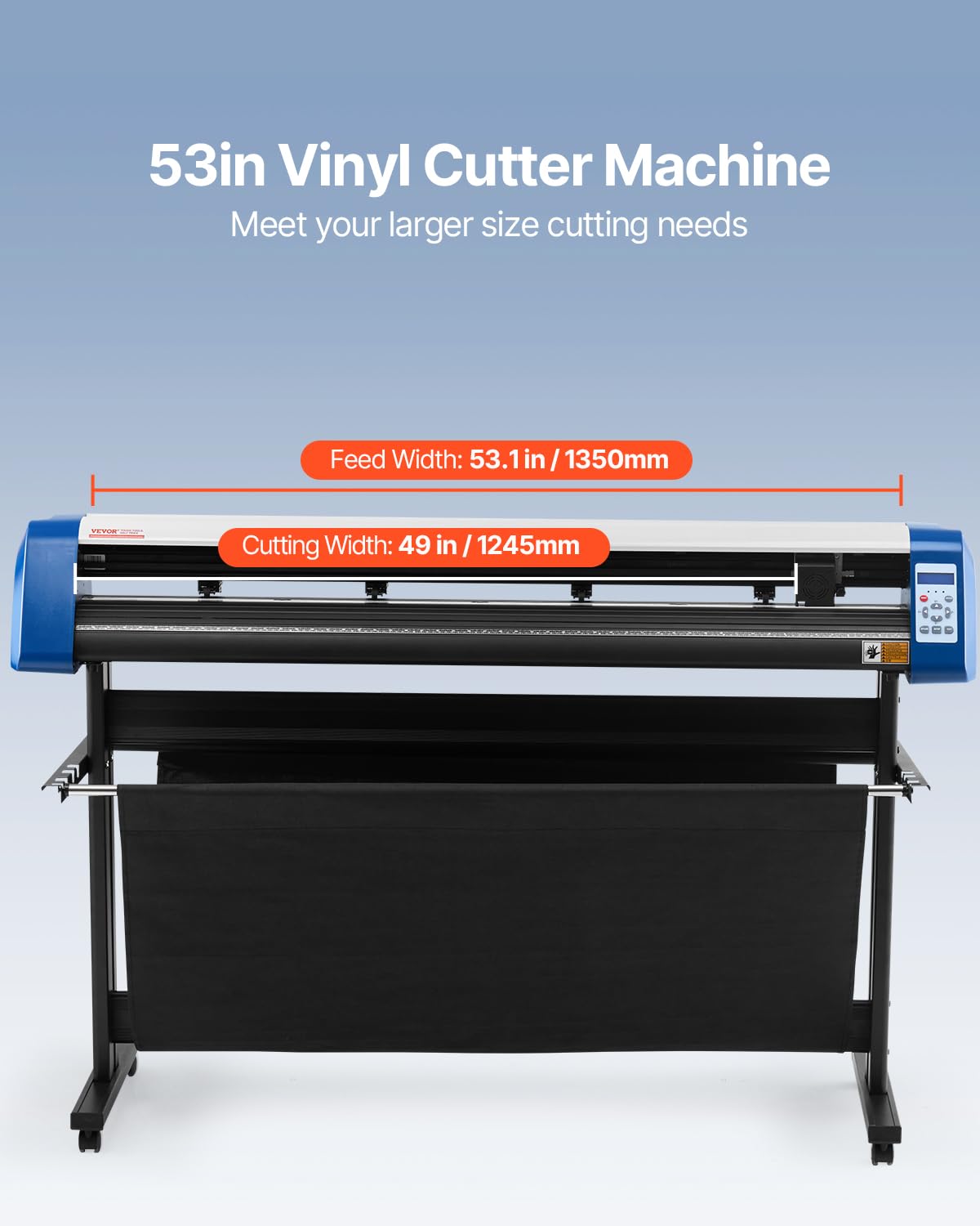 VEVOR Vinyl Cutter 53 Inch Vinyl Cutter Machine Semi-Automatic DIY Vinyl Printer Cutter Machine Manual Positioning Sign Cutting with Floor Stand Signmaster Software