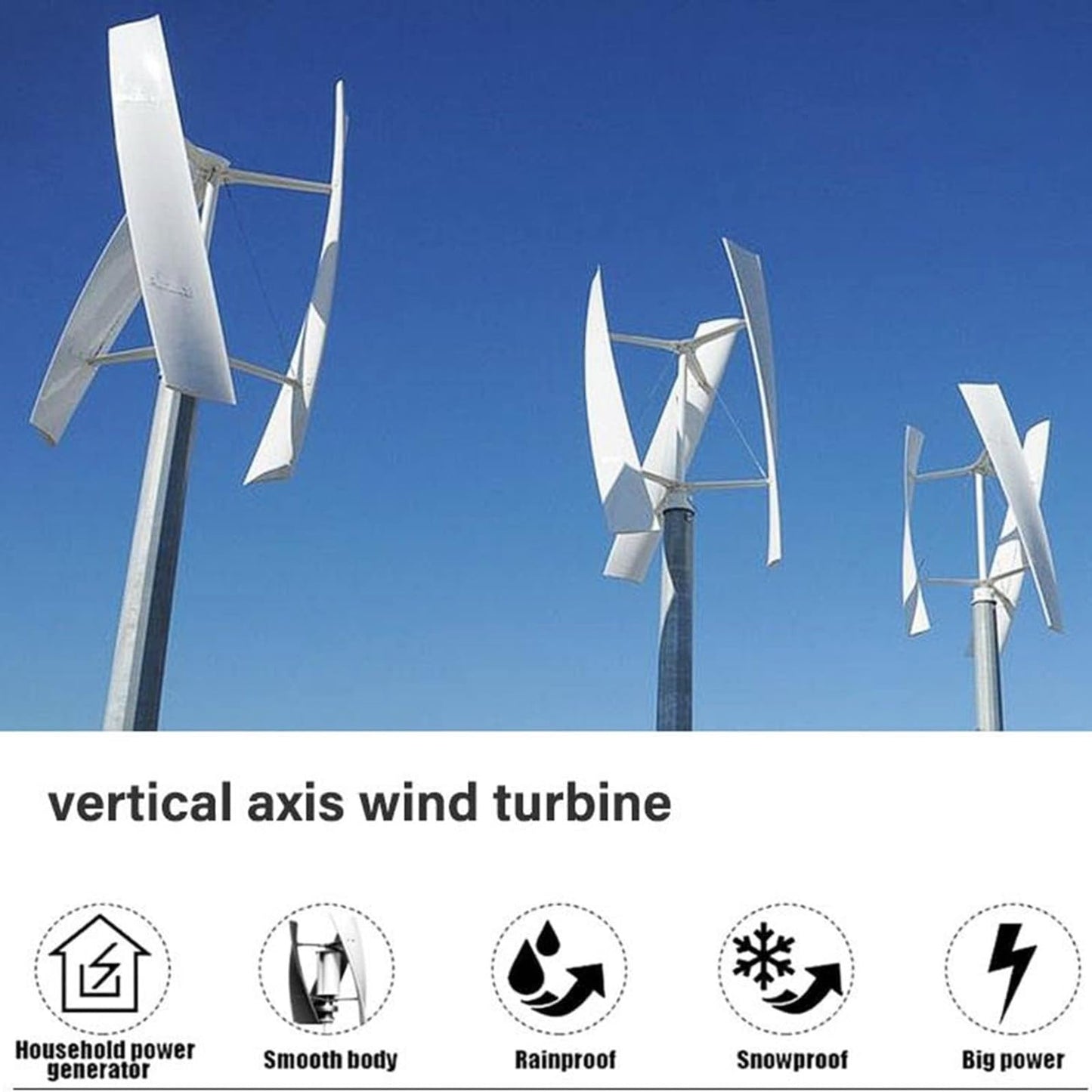 13000 W Low Speed Vertical Wind Power Turbine Generator, 12V 24V Space Saving Windmill Generator Suit for Home/RV/Marine Wind Turbine Generator Kit,24V