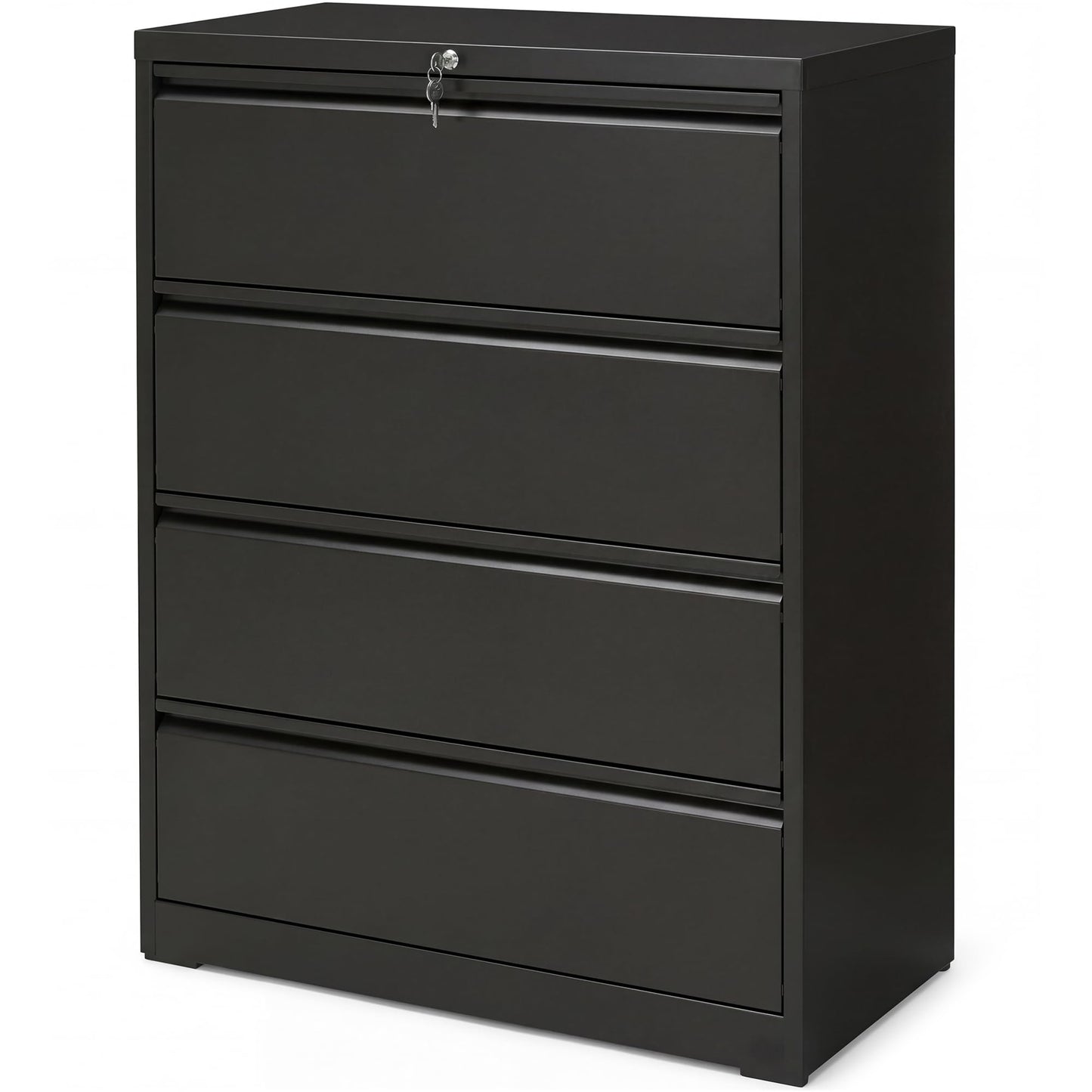 Simpli-Magic 4 Drawer Lateral Metal File Cabinet with Lock, Black