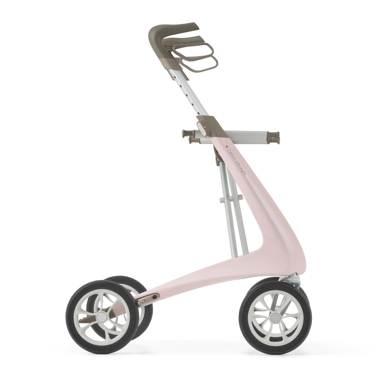 byACRE Carbon Ultralight Rollator Walker - World's Lightest Carbon Rollator - Only 10.6 lbs | Indoor and Outdoor Use | Foldable with seat and Easy to Travel with (Pale Rose, Wide Track)